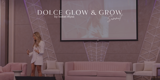 Dolce Glow and Grow Summit_Isabel Alysa on stage speaking at the summit