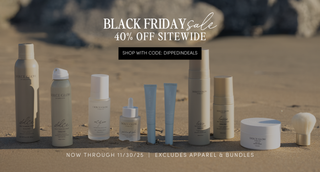 Image of Dolce Glow products on the. beach. Black Friday Sale 40% off site wide shop with code DIPPEDINDEALS now through 11/30/25 excludes apparel and bundles