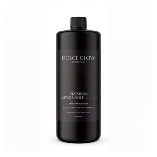 Dolce Glow Premium Senza Sole Olive 9.5% Spray Tan Solution Liter Bottle, 32 ounces.